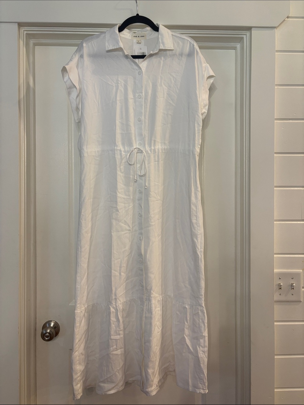 NWT Cloth and Stone Short Sleeve Tiered Maxi Dress - White